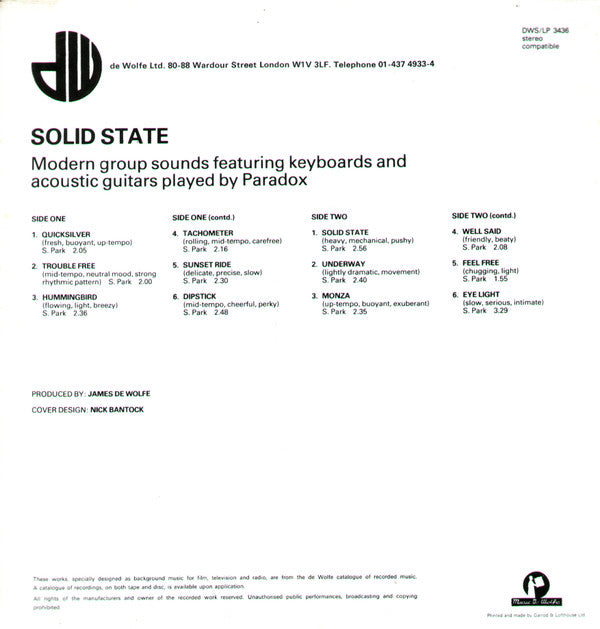 Paradox (20) : Solid State (LP)