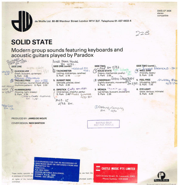 Paradox (20) : Solid State (LP)