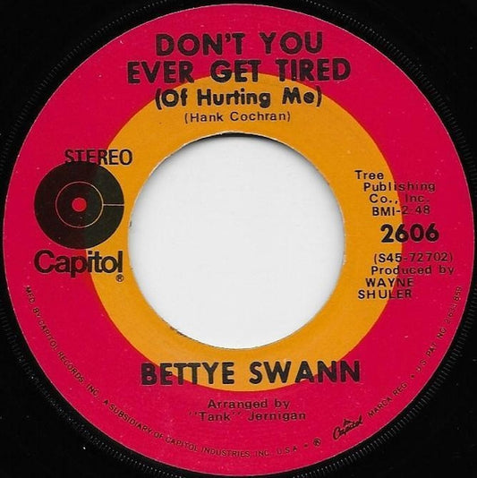 Bettye Swann : Don't You Ever Get Tired (Of Hurting Me)  / Willie & Laura Mae Jones (7")