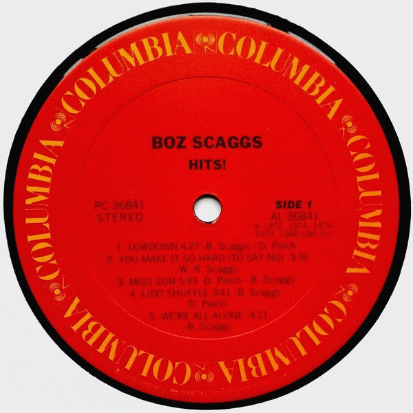 Boz Scaggs : Hits! (LP, Comp, RP, Car)