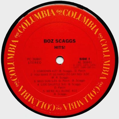 Boz Scaggs : Hits! (LP, Comp, RP, Car)