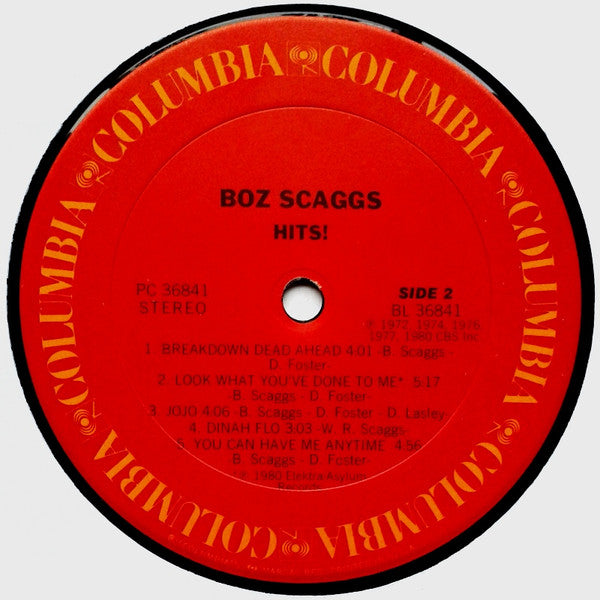 Boz Scaggs : Hits! (LP, Comp, RP, Car)