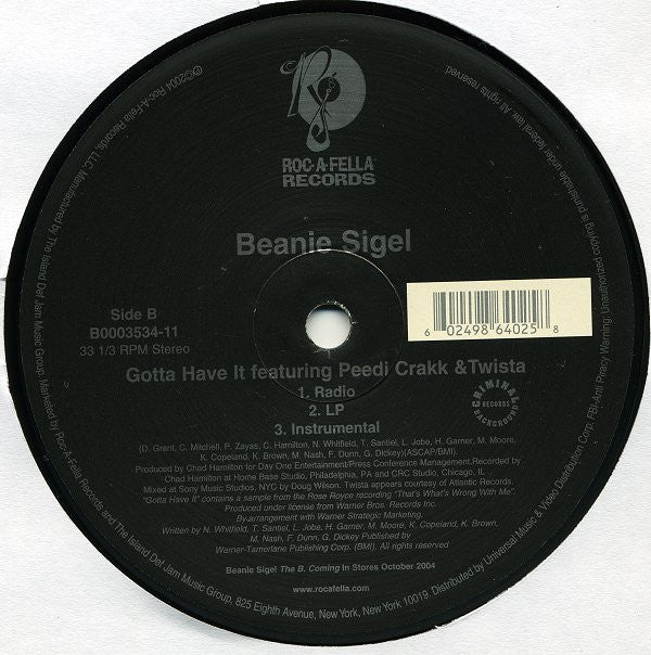 Beanie Sigel : Gotta Have It (12")