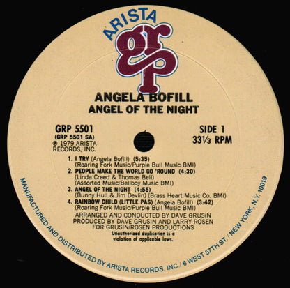 Angela Bofill : Angel Of The Night (LP, Album, Gat)