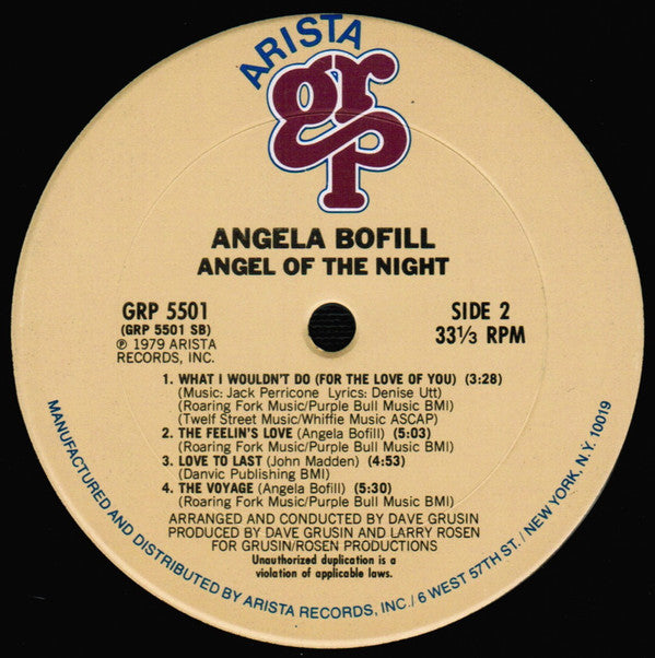 Angela Bofill : Angel Of The Night (LP, Album, Gat)